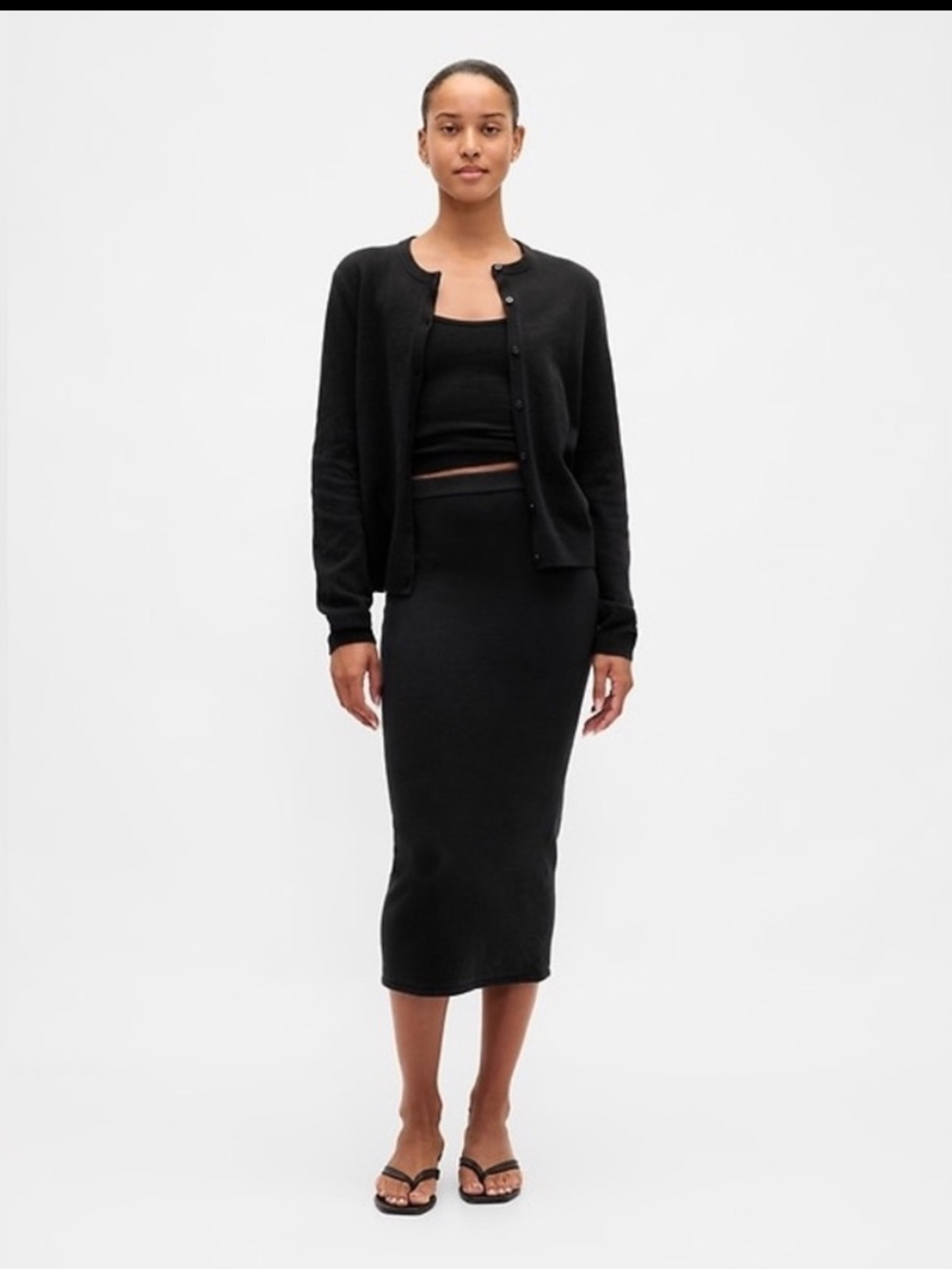 GAP Black Ribbed Pencil Skirt
